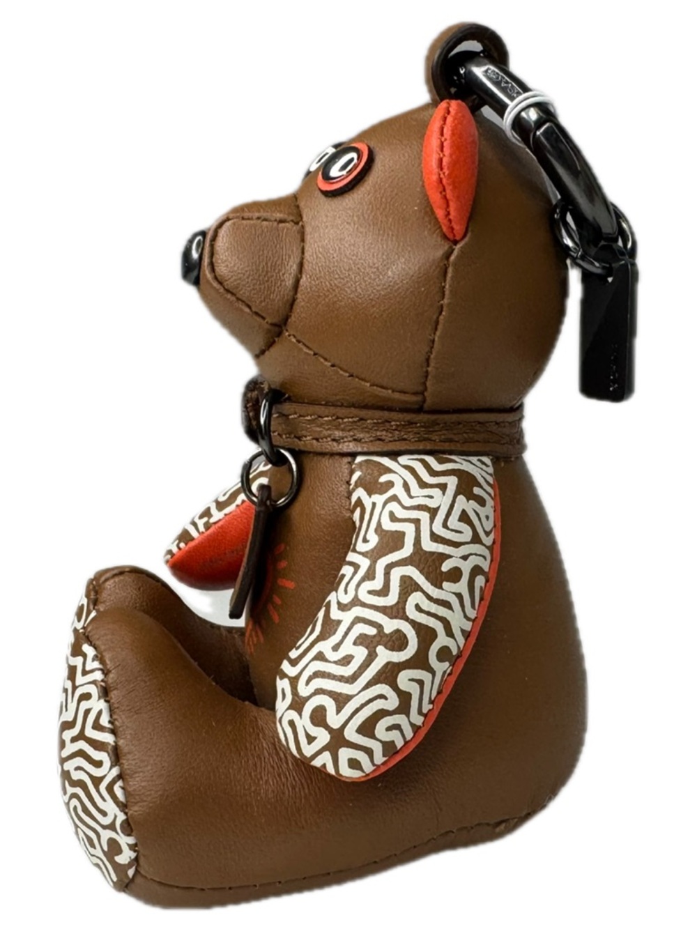 Coach Keith Haring Leather Heart Bear Bag Charm/Rare Fob  20138 Keychain - Picture 7 of 13